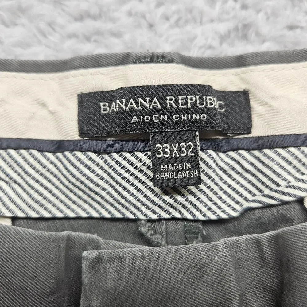 Banana Republic Gray Aiden Chino Mens Size 33x32 Classic Preppy